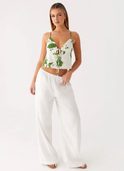 Faela Cotton Cami Top - Verdant Bloom