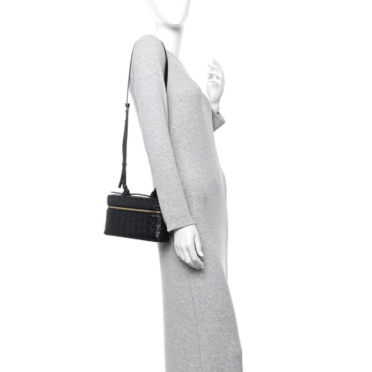 Calfskin Intrecciato Bang Bang Vanity Case Black