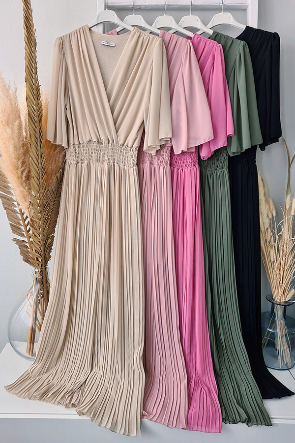 Mono de pierna ancha plisado con cintura fruncida Delightful Day