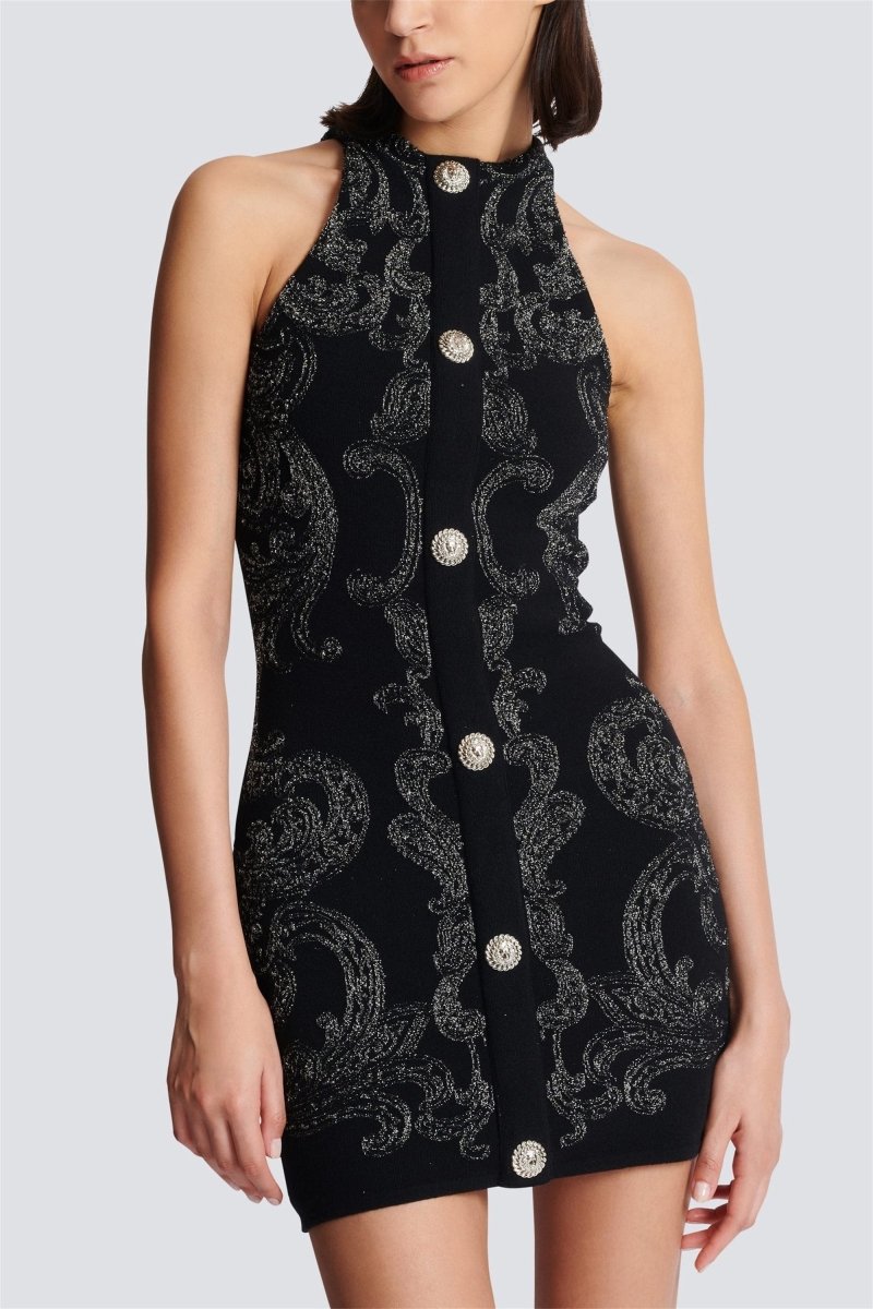 Vestido mini de punto con estampado paisley de Belinda 