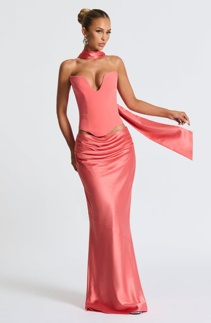 Bernadette Maxi Skirt - Coral Pink