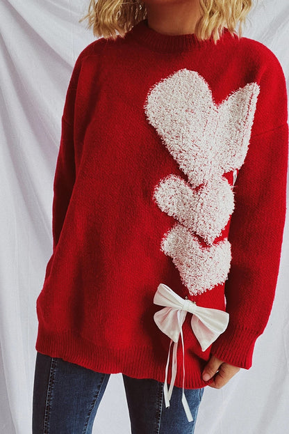 Suéter de punto con lazo jacquard Racing Red Love