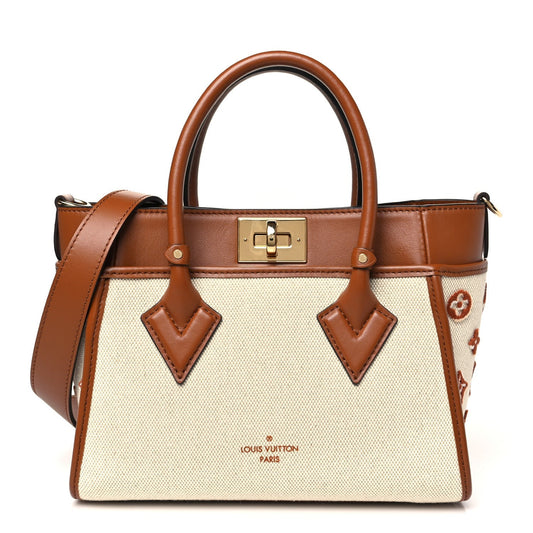 Canvas Calfskin Monogram On My Side PM Caramel Tan