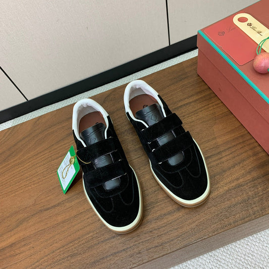 LP Kid's Tennis Walk Sneaker Black Suede Calfskin 585748