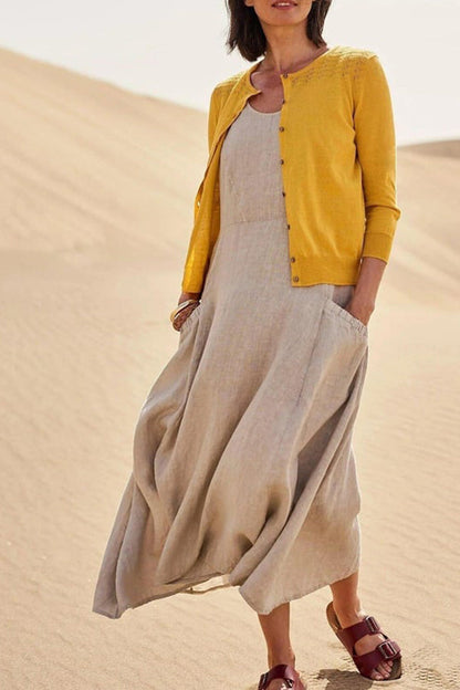 Vestido de algodón sin mangas para mujer 