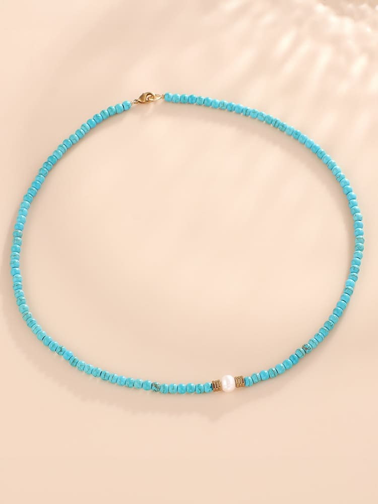 Collar de turquesa y perla 