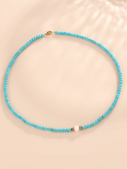 Collar de turquesa y perla 