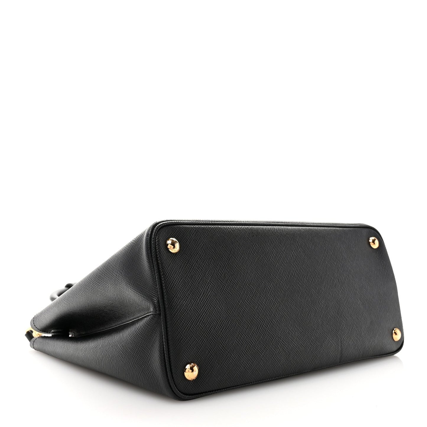 Saffiano Cuir Medium Double Bag Black Fuoco