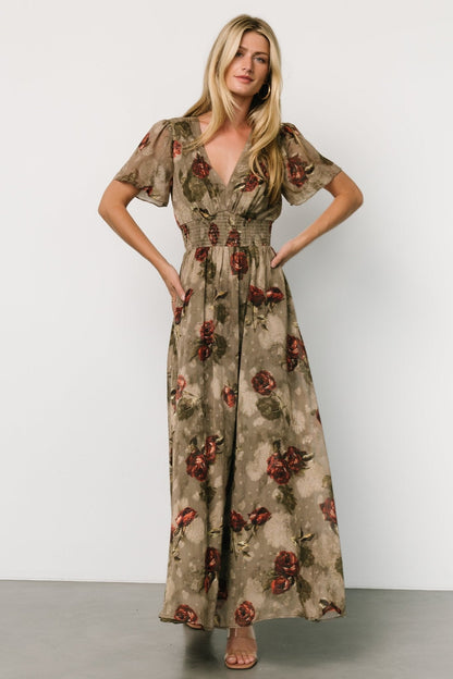 Birdie Maxi Dress | Olive Floral