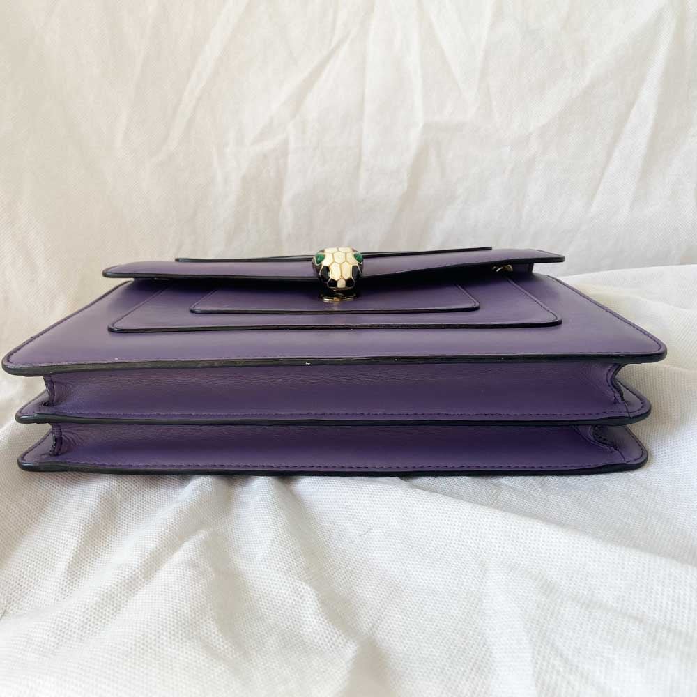 Bvlgari Purple Leather Medium Serpenti Forever Shoulder Bag