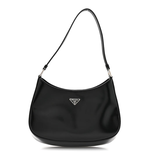 Spazzolato Cleo Shoulder Bag Black