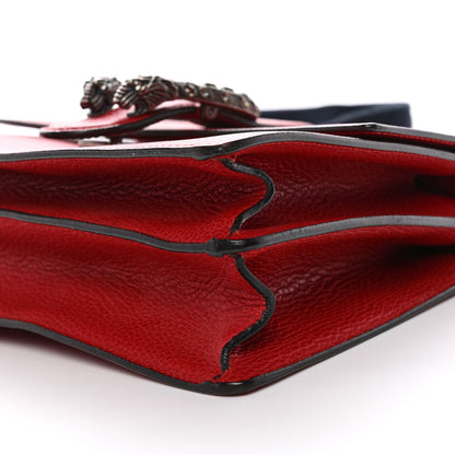 Dollar Calfskin Crystal Web Medium Dionysus Bamboo Top Handle Bag Hibiscus Red Black Diamond
