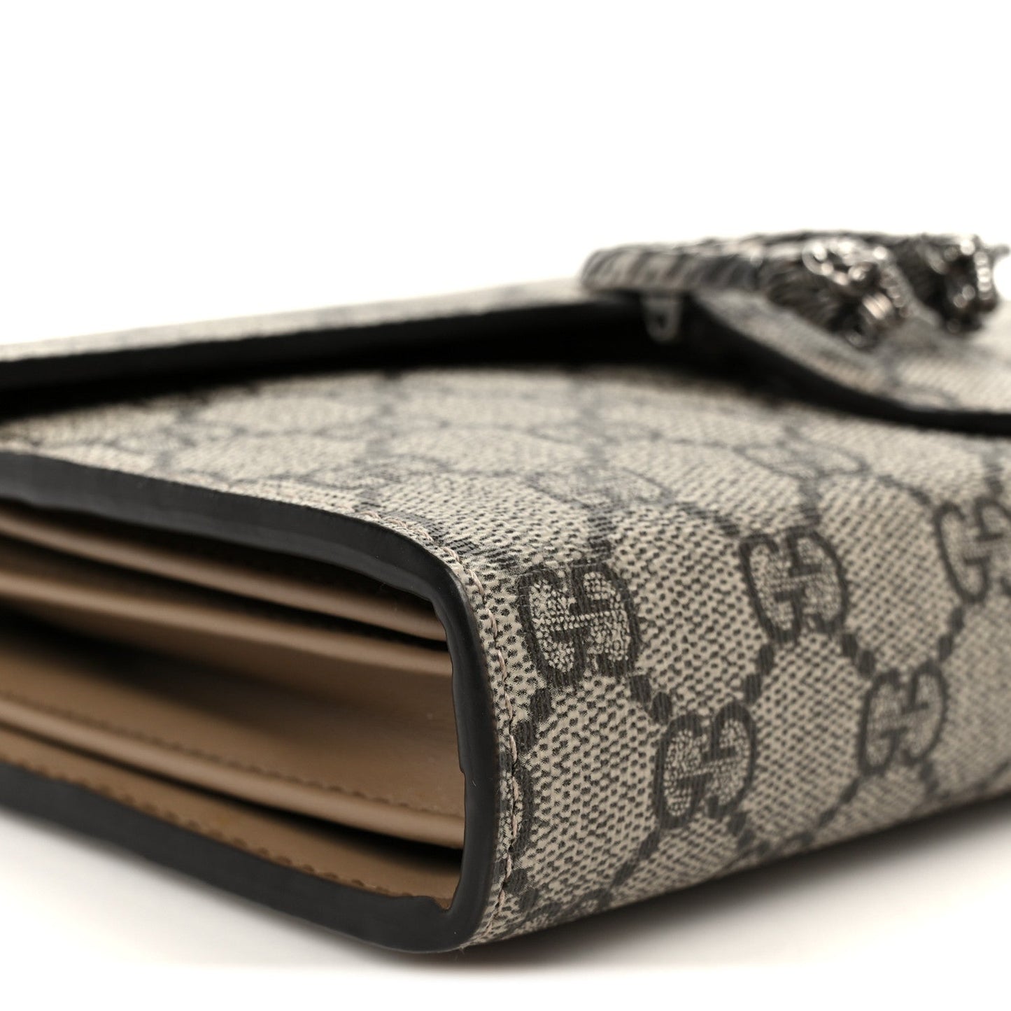 GG Supreme Monogram Mini Dionysus Chain Wallet Beige Taupe