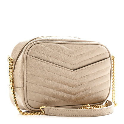 Grain De Poudre Matelasse Monogram Mini Lou Camera Bag Dark Beige