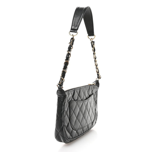 Caviar Quilted Timeless CC Shoulder Bag Black