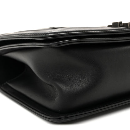 Calfskin Quilted Medium Boy Flap Black