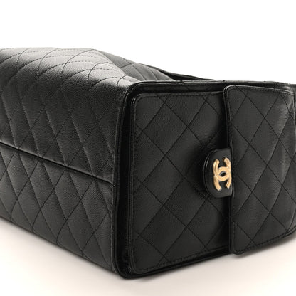 Caviar Quilted Medium Chanel 25 Handbag Black