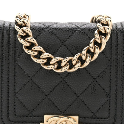 Caviar Quilted Boy Flap Waist Belt Bag Black