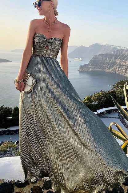 Vestido de fiesta largo con hombros descubiertos Shimmer Please