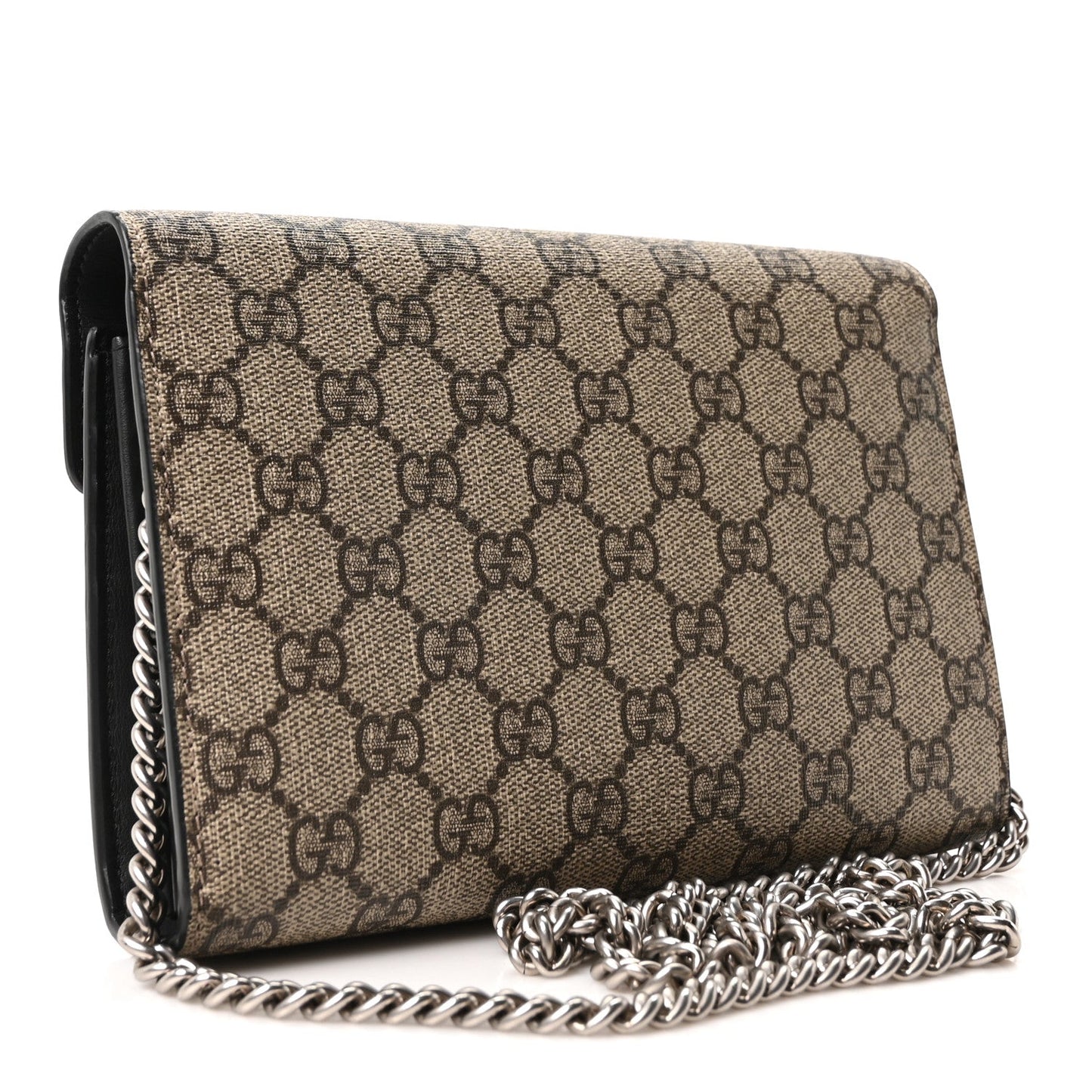 GG Supreme Monogram Mini Dionysus Chain Wallet Beige Black