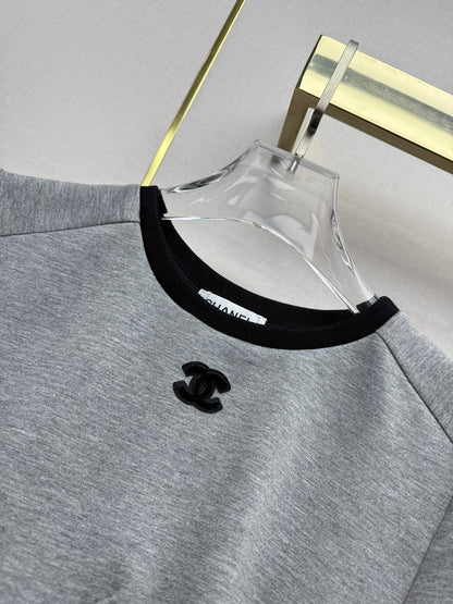 Chanel 2026 T-shirt with Skirt Set Gray Cotton 354770