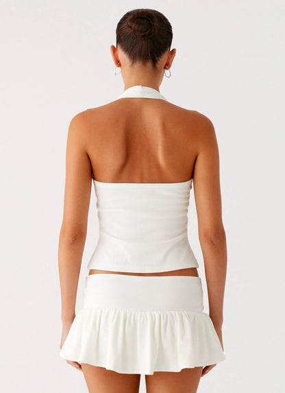 Vegas Nights Low Rise Skort - White