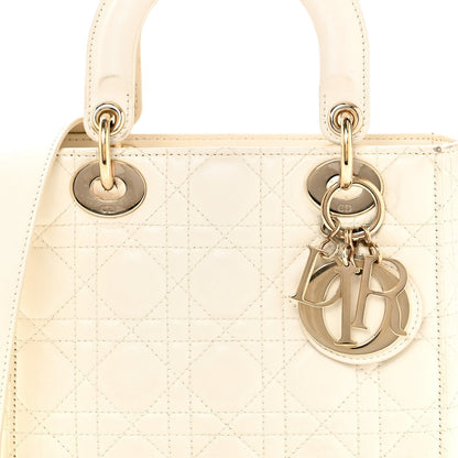 Lambskin Cannage Small My ABCDior Lady Dior White