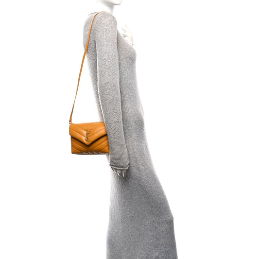 Calfskin Y Quilted Monogram Toy Loulou Crossbody Bag Cheddar