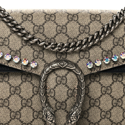 GG Supreme Monogram Crystal Small Dionysus Shoulder Bag Black