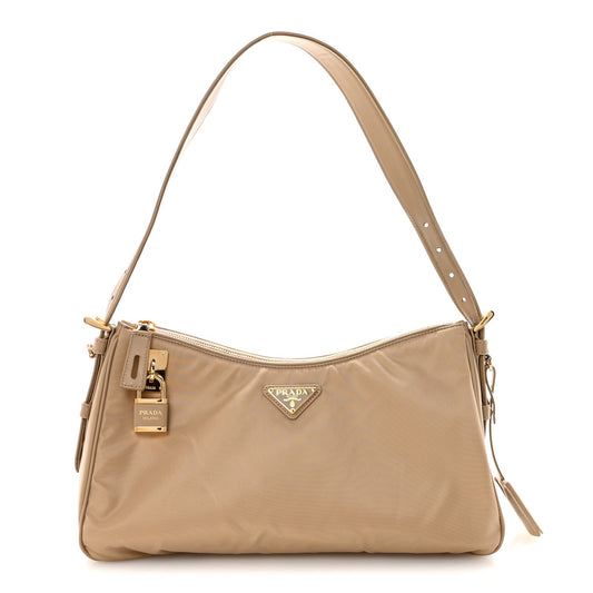 Re-Nylon Vitello Large Aimee Shoulder Bag Cammello