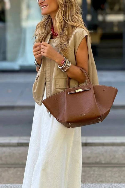 Chaleco informal holgado sin mangas con bolsillos a la moda