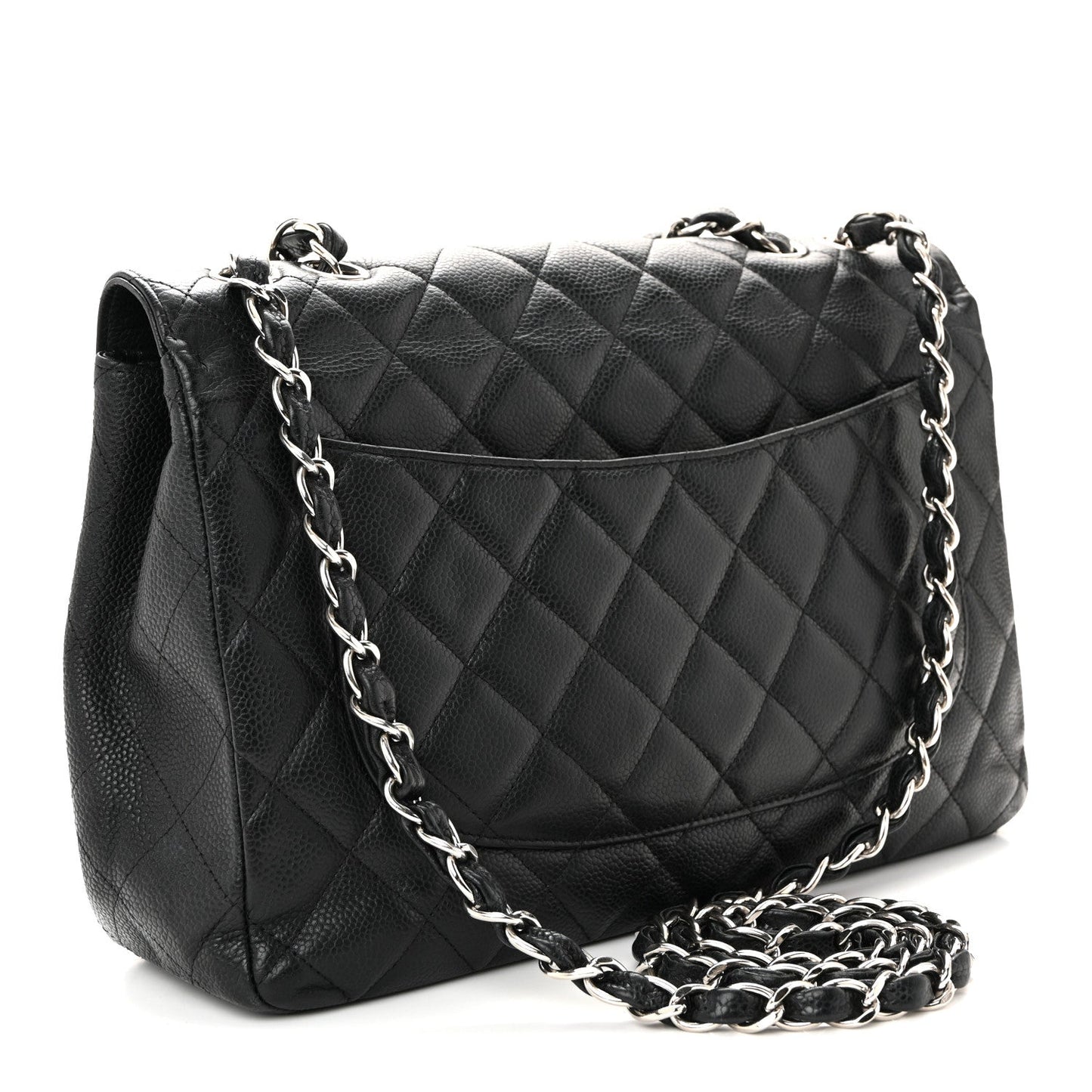 Caviar Quilted Jumbo Single Flap Black