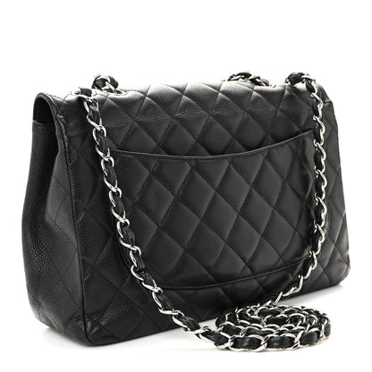 Caviar Quilted Jumbo Single Flap Black