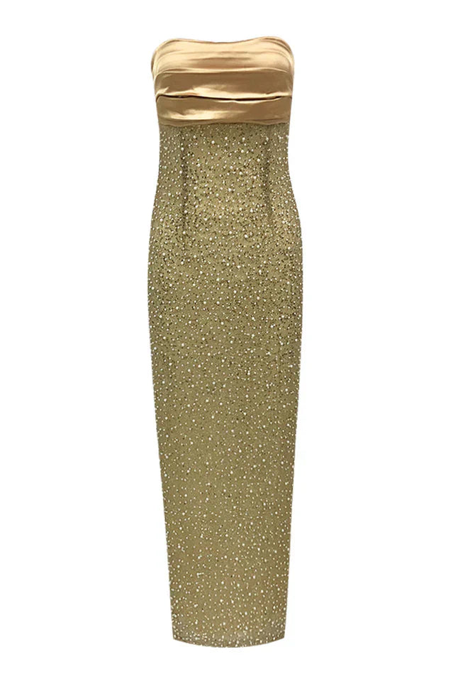 Lainey Pearls Beaded Maxi Dress