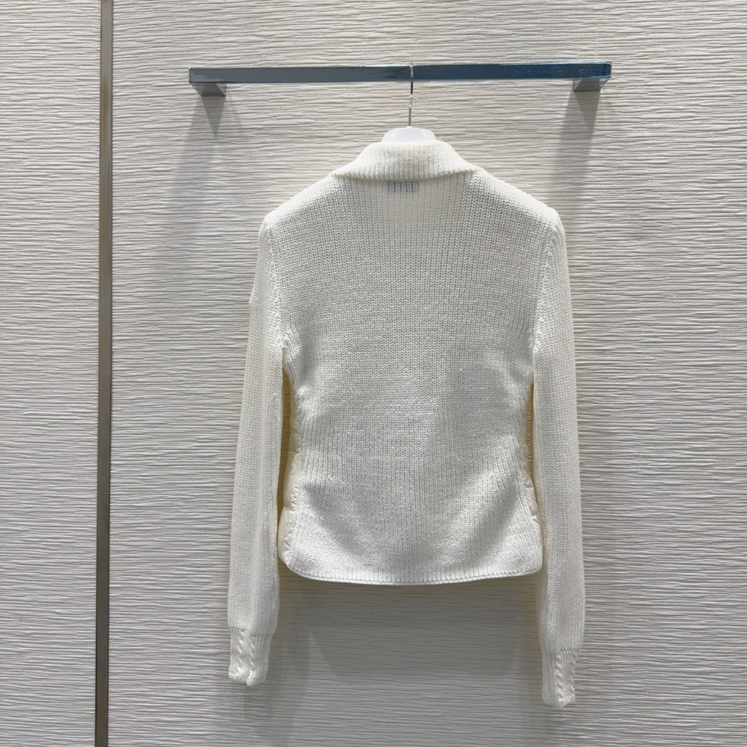 MC 25 Jacket White Polyester Mix Wool
