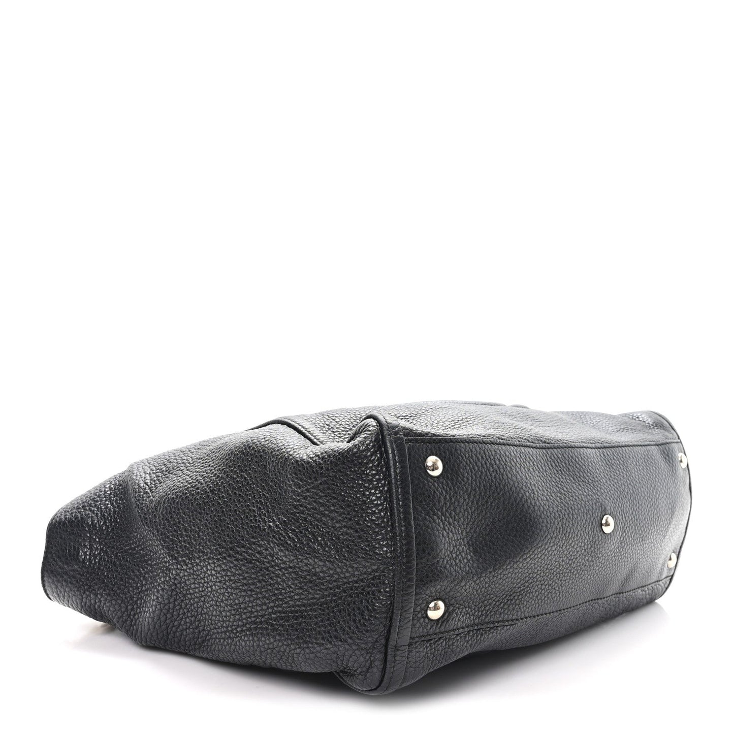 Pebbled Calfskin Medium Soho Shoulder Bag Black