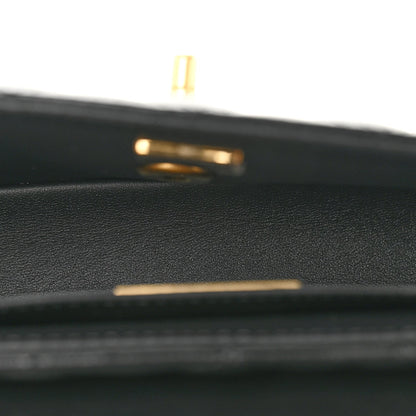 Lambskin Quilted Mini Flap Top Handle Bag Black
