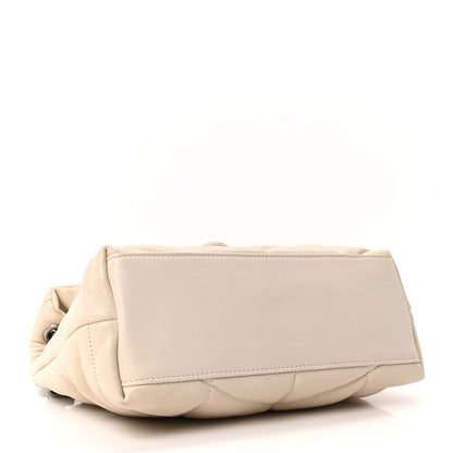 Lambskin Quilted Small Loulou Puffer Monogram Chain Satchel Crema Soft
