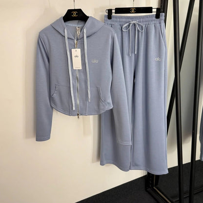 ALO JACKET & STRAIGHT-LEG SWEATPANTS SET