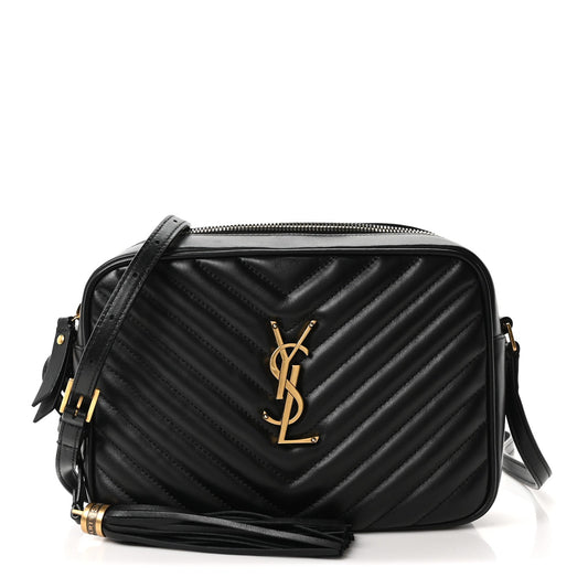 Calfskin Matelasse Monogram Lou Camera Bag Black