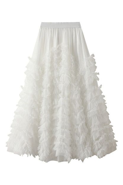 Preciosa falda pastel que adelgaza la cadera y cubre las caderas.