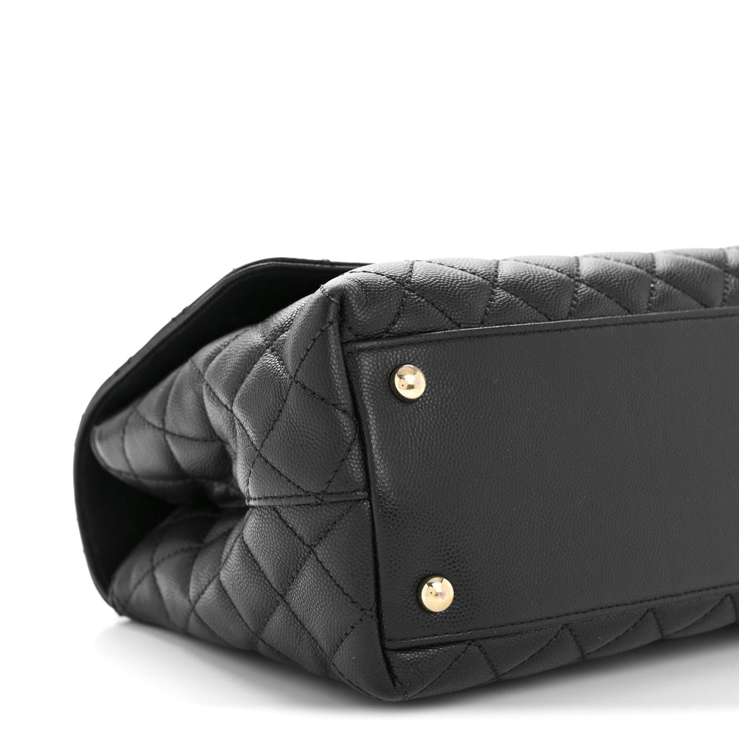 Caviar Quilted Small Coco Handle Flap Black
