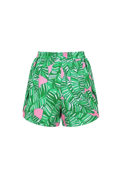 Green Ruffle Print One Piece Swimsuit