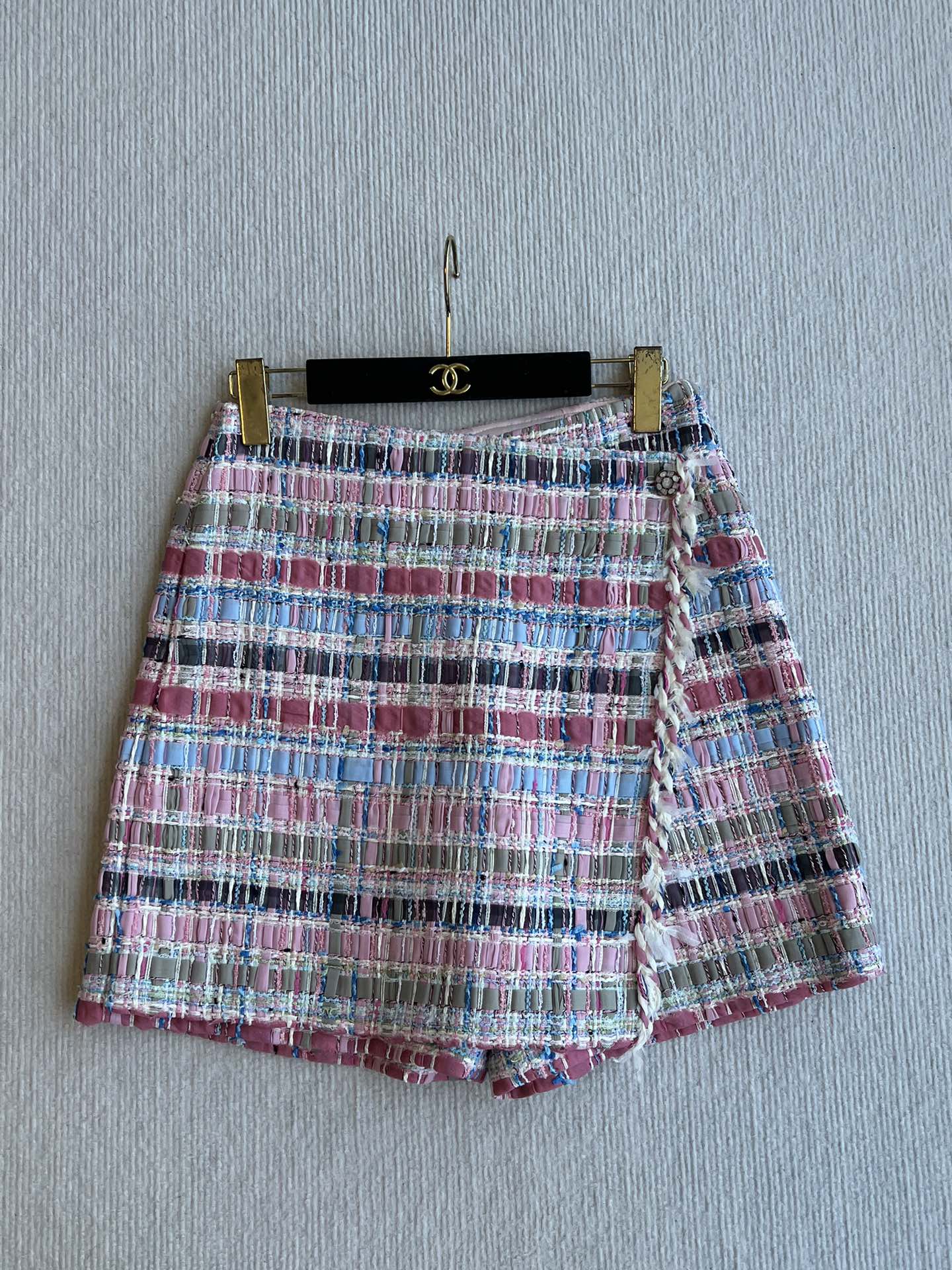 CC 25SS Woolen Skirt with Hand-Woven Tassel Ribbons Colorful 277207