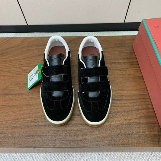 LP Kid's Tennis Walk Sneaker Black Suede Calfskin 585748