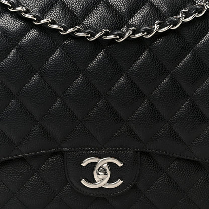 Caviar Quilted Maxi Double Flap Black