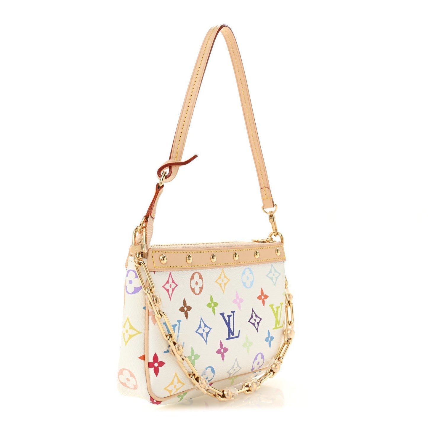 LV X TM Monogram Multicolor Pochette Accessories White