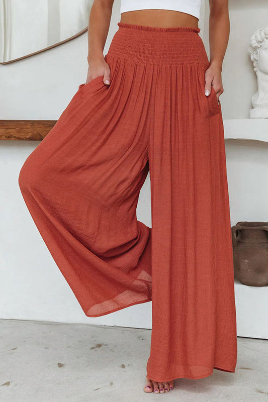 Pantalones anchos con bolsillos fruncidos Travel Halfway
