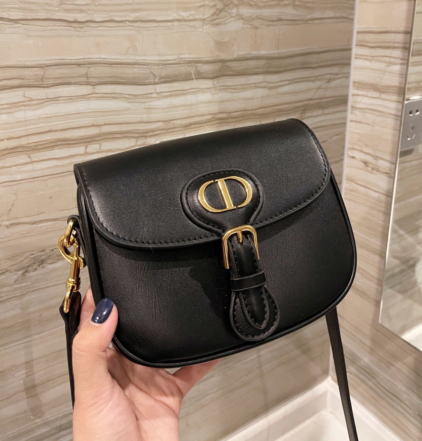 Dior Medium Dior Bobby Bag Black Box Calfskin Women