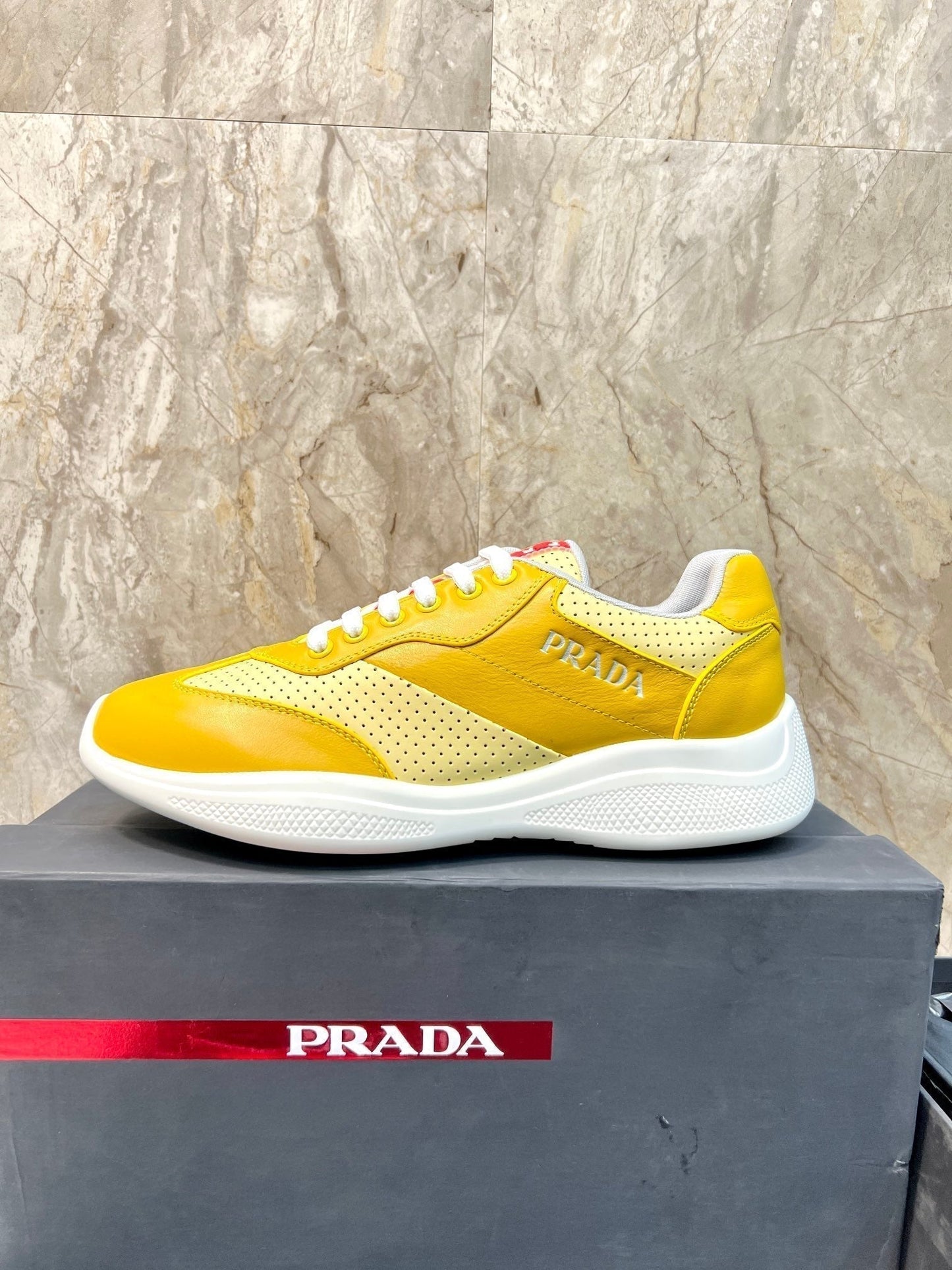 PRA AMERICA'S CUP SOFT RUBBER AND BIKE FABRIC SNEAKERS LIGHT YELLOW